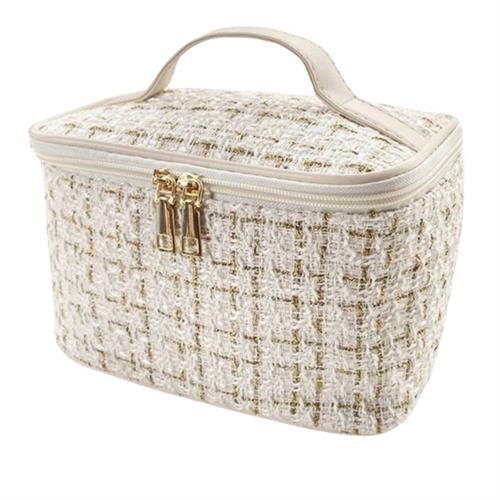 Tweed Makeup Bag